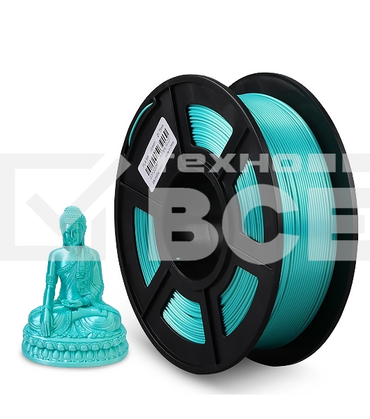 Филамент NVPRINT Silk PLA+ Green для 3D печати диаметр 1.75мм  длина 330 метров  масса 1 кг