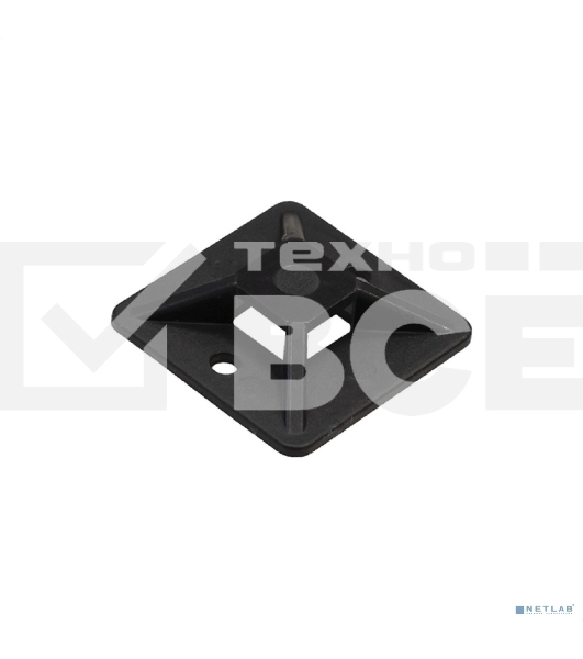 Самоклеющаяся площадка для крепления стяжек ExeGate EX293142RUS STM2020B-100 (20х20 мм, halogen free, -40°C - +85°C, черная, 100 шт)