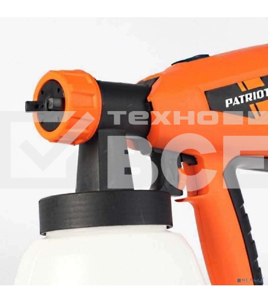 Краскопульт электрический PATRIOT SG500 HVLP 500 Вт., 100 DIN/сек, Расход 900 мл/мин., Резервуар: 1300 мл