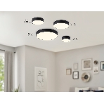Потолочный светодиодный светильник Ambrella light FV5517 BK черный LED 18W 3000K D160*58 (Без ПДУ), фото8