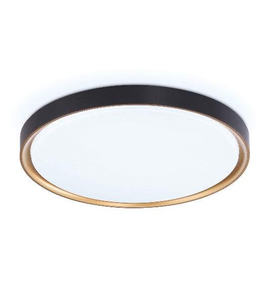 Потолочный светодиодный светильник Ambrella light FZ1249 BK/GD черный/золото IP54 45W 5000K D480*60 (Без ПДУ)