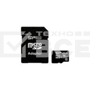 Флеш карта microSDHC 16Gb Class10 Silicon Power SP016GBSTHBU1V10-SP + adapter