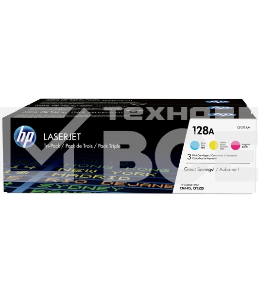 Картридж лазерный комплект HP CF371AM голубой/пурпурный/желтый для LaserJet PRO CP1525N/CP1525NW (3 х 1300)