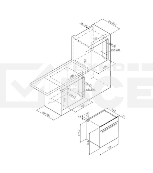 Встраиваемая электрическая духовка Graude BM 60.2 W 