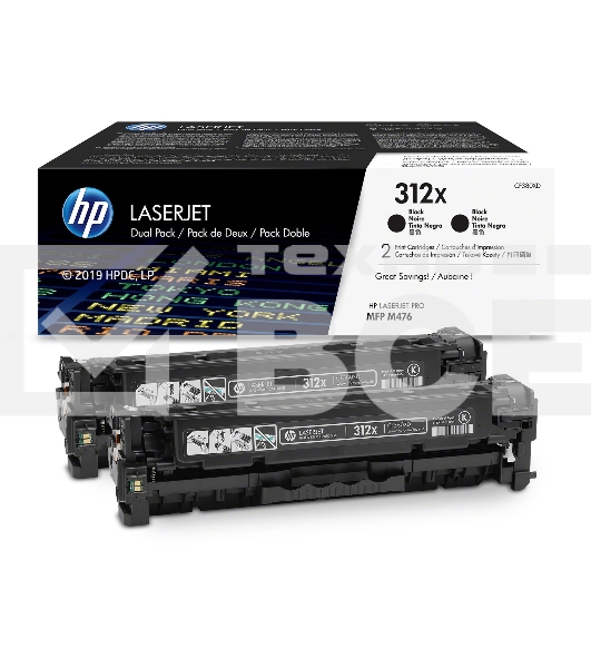 Картридж лазерный двойная упаковка Hewlett-Packard HP 312A CF380XD черный для LaserJet Pro M476dn, M476dw, M476nw 4400 стр.