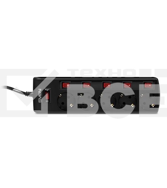 Сетевой фильтр Sven SF-05PL 1,8 м (5 розеток) черный 