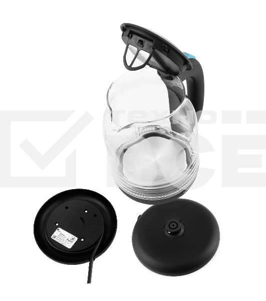 Чайник электрический Kitfort КТ-654-1 1.7л. 2200Вт голубой (корпус: стекло)