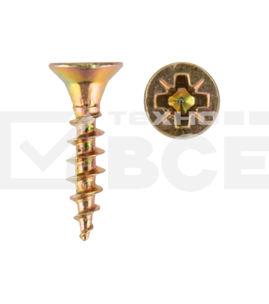 Саморез универсальный KRANZ 3.5х16, желтый цинк, короб (200 шт./уп.)