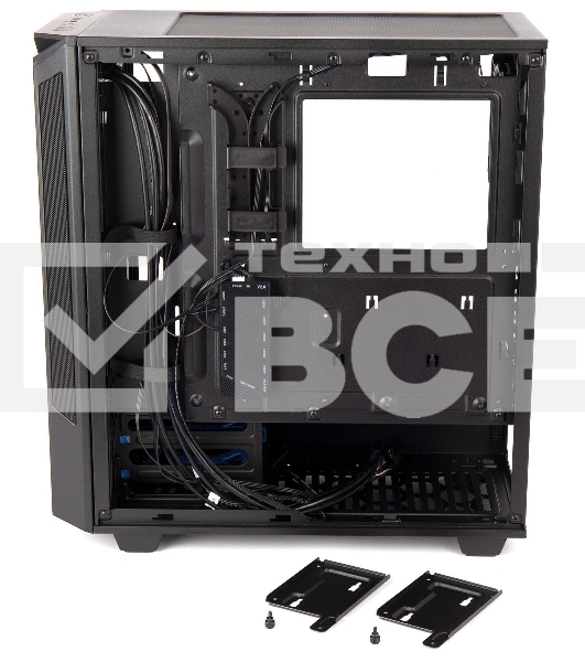 Компьютерный корпус Hiper PB81 черный без БП ATX 3x120мм 2xUSB2.0 2xUSB3.0 audio bott PSU