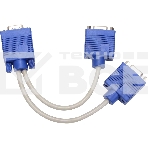 Кабель-разветвитель VGA 1=>2 (1x15M/2 x15F),VCOM, 0.2метра <VVG6530-0.2M>, фото 1