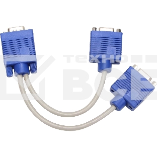 Кабель-разветвитель VGA 1=>2 (1x15M/2 x15F),VCOM, 0.2метра <VVG6530-0.2M>