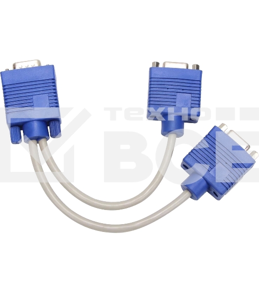 Кабель-разветвитель VGA 1=>2 (1x15M/2 x15F),VCOM, 0.2метра <VVG6530-0.2M>
