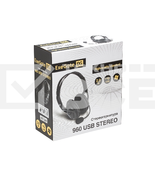 Полноразмерные наушники с микрофоном (гарнитура) ExeGate 960 USB STEREO