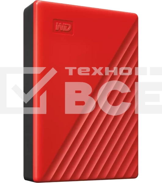 Накопитель Portable HDD 5TB WD My Passport (Red), USB 3.2 Gen1, 107x75x19mm, 210g /12 мес./