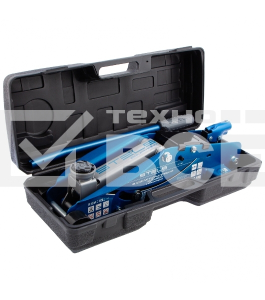 Домкрат STELS 51132гидравлический подкатной с фиксатором 2.5 т safety pin 140-385мм в кейсе