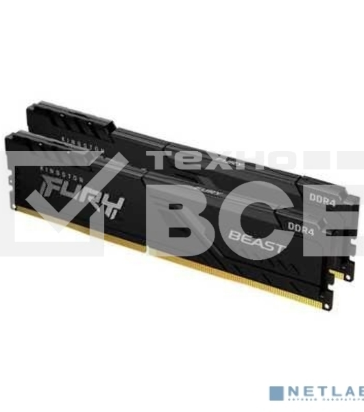Оперативная память Kingston Fury Beast, DDR4, 64GB (2x32GB), 3200MHz, CL16, чёрный