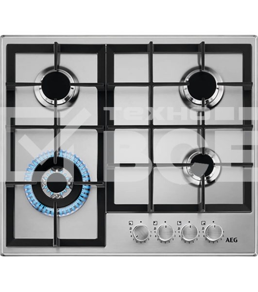 Газовая варочная панель AEG HGb64420SM нержавеющая сталь
