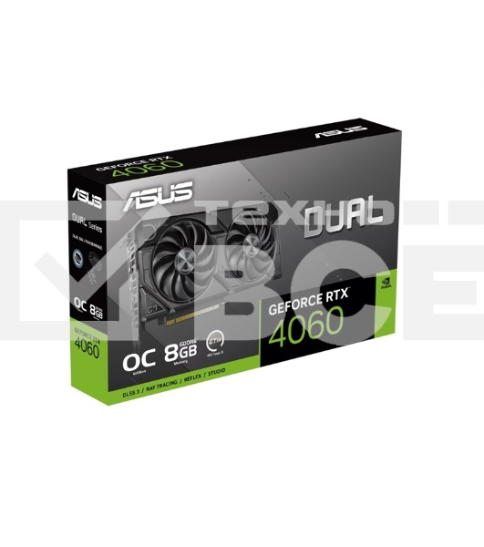 Видеокарта Asus DUAL-RTX4060-O8G-EVO NVIDIA GeForce RTX 4060 8Gb PCI-E 4.0  128bit GDDR6 2505/17000 HDMIx1 DPx3 HDCP Ret