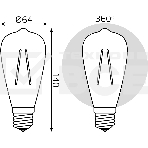 Лампа светодиодная филаментная Gauss Filament ST64 8Вт цок.: E27 эдисон 220B св. свеч. бел. теп. (упак.: 10 шт), фото7