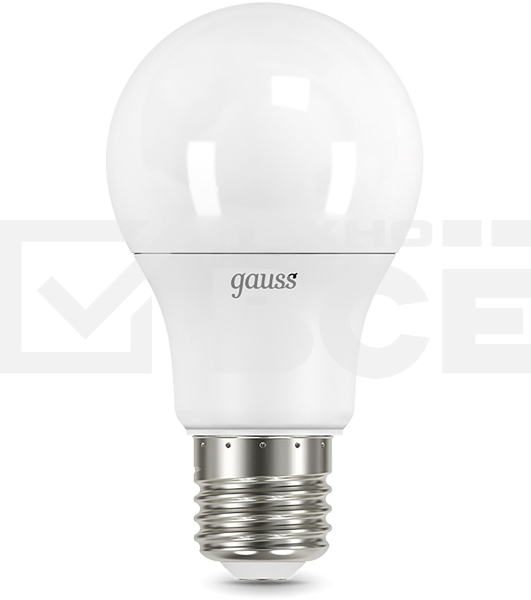Лампа светодиодная Gauss A60 12Вт цок.:E27 шар 220B 3000K св.свеч.бел.теп. A60 (упак.:10шт) (102502112)