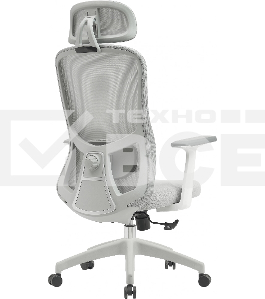 Кресло компьютерное Cactus CS-GMC515-GY серый, сиденье серый, сетка/ткань с подголов. крестов. пластик, пластик серый