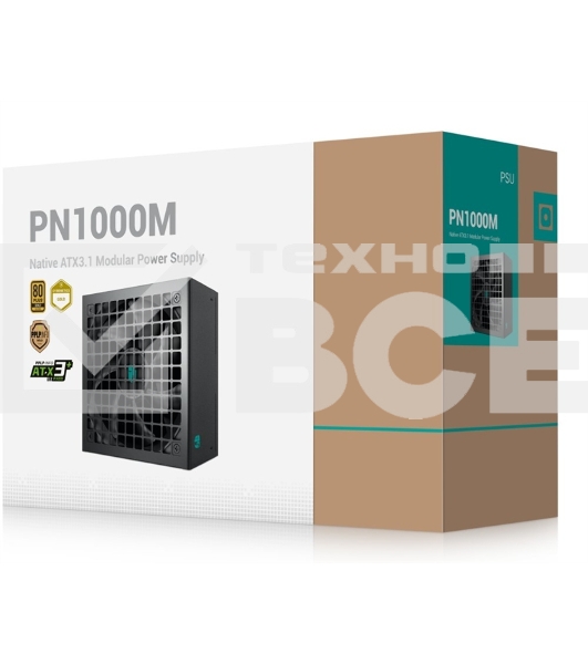 Блок питания Deepcool / GamerStorm PN1000M, 1000Вт, 80 PLUS Gold, 135мм, модульный, черный