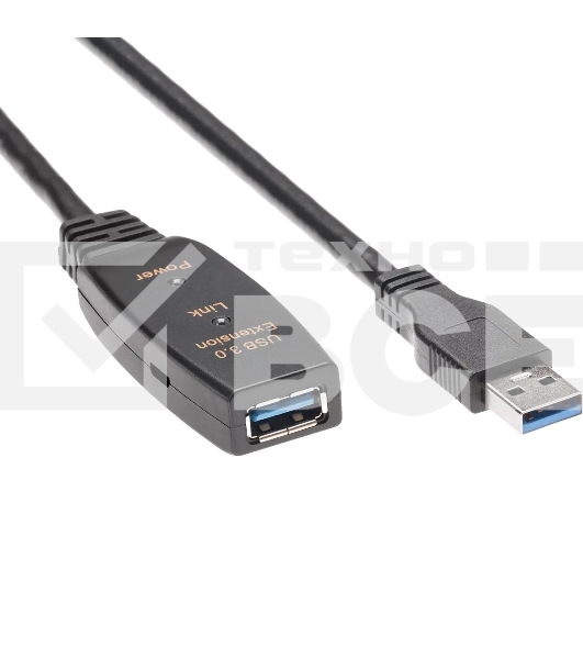 Кабель-адаптер USB3.0-repeater Aopen, удлинительный активный <Am-->Af> 10м