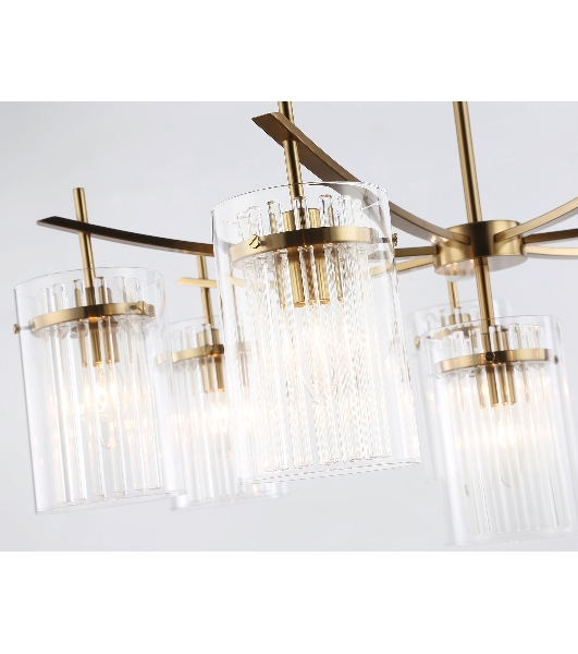 Люстра Ambrella light LH56033/7+1 BS/CL латунь/прозрачный E14*8 max 40W D790*1200