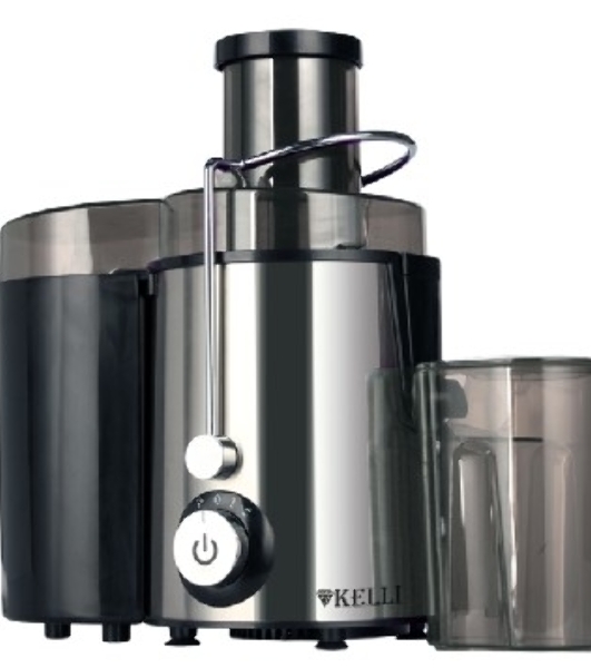 Соковыжималка Kelli KL-5090 центробежная. Мощность 700 Вт, питание 220-240В, 50Гц, металлический корпус и фильтр, объем резервуара сока 0,6 л., 2 скорости + импульный режим, широка я загрузочная горловина - 65мм, объем контейнера для жмыха 1л, сепаратор для пены, функция 'Капля-стоп, прорезиненные ножки, защита от перегрева и перегрузки, блокировка двигателя при открытой крышке, легкая очистка