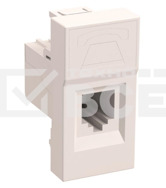 Розетка телефонная RJ-11 Iek (CKK-40D-RT1-K01) РКФ-10-00-П кат.3 (на 1 модуль) ПРАЙМЕР белая