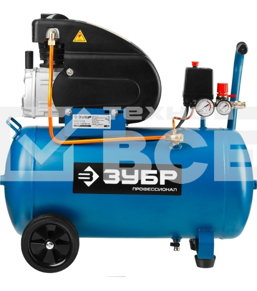 Компрессор Зубр ЗКПМ-240-50-1.5 воздушный поршневой масл. прямой привод 240л/мин 50л 8атм 1500Вт
