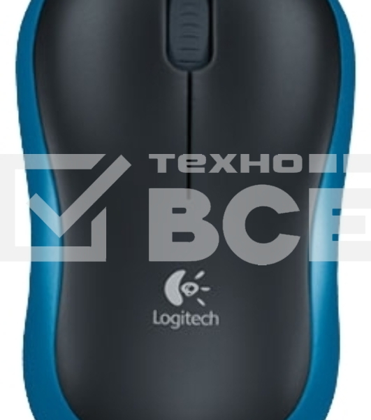 Мышь беспроводная Logitech M185 синий, 1000 dpi, радиоканал, USB, кнопки - 3