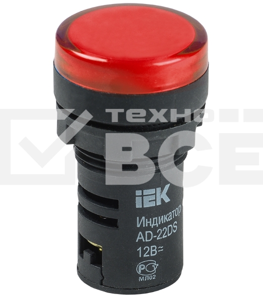 Арматура светосигнальная AD-22DS 12В AC/DC красн. IEK BLS10-ADDS-012-K04