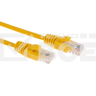 Патч-корд U/UTP, CAT 5e, RJ45-RJ45, 26AWG, LSZH, желтый, 0,3м  REXANT