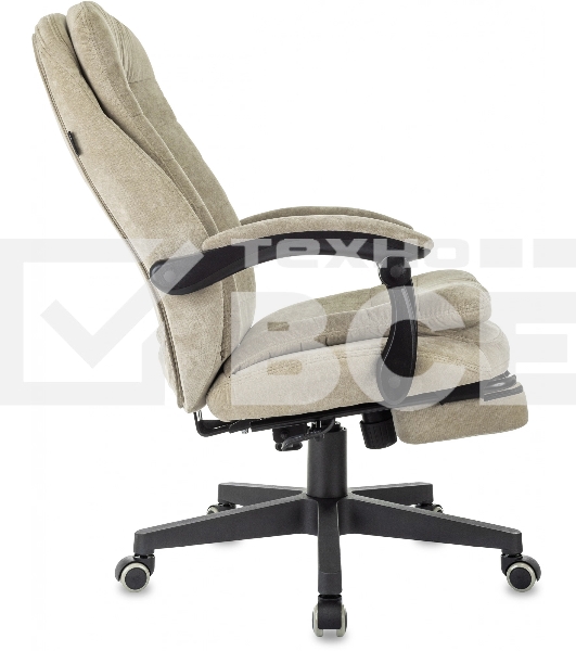 Кресло руководителя Бюрократ T-9950MSG-F Fabric песочный Light-21, крестов. пластик, подст. для ног