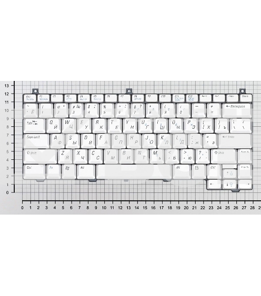 Клавиатура для ноутбука Dell XPS M1210 серебристая