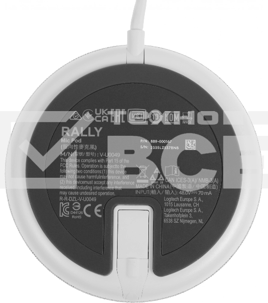 Микрофон Logitech Microphone for Rally ConferenceCamMic Pod Off белый