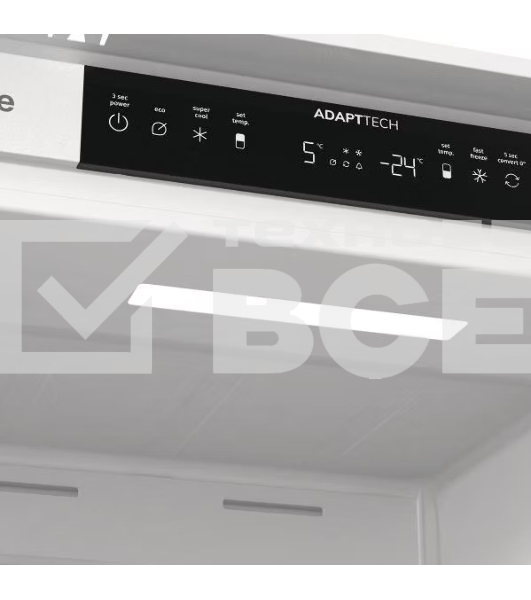 Встраиваемый холодильник Gorenje NRKI517142, полезный объем 243 л, электронное управление, цифровой дисплей, автоматическое размораживание No Frost, быстрое замораживание, интенсивное охлаждение, зона свежести с контролем влажности, слайдерное крепление, энергоэффективность А+