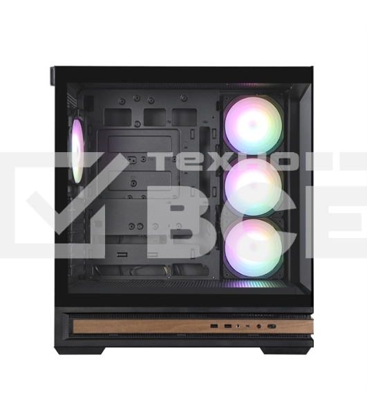 Компьютерный корпус ZALMAN P40 NAMU, ATX, черный, WINDOW, WOODEN ELEMENTS, 2xCombo(2.5” or 3.5”), 1xUSB TYPE-C, 2xUSB 3.0, SIDE 3x120мм ARGb, REAR 1x120мм ARGb