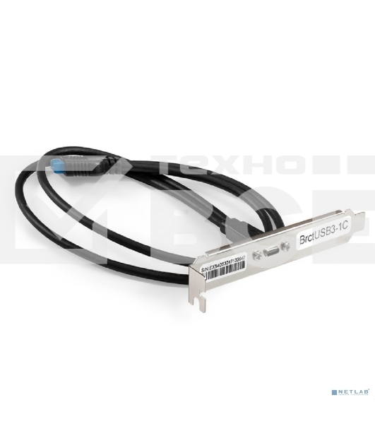 Планка портов в корпус Type-C ExeGate BrctUSB3-1C (USB 3.2 Gen1 20pin (IDC 20pin F) --> USB 3.2 Gen1 Type-Cf, кабель 30 см)