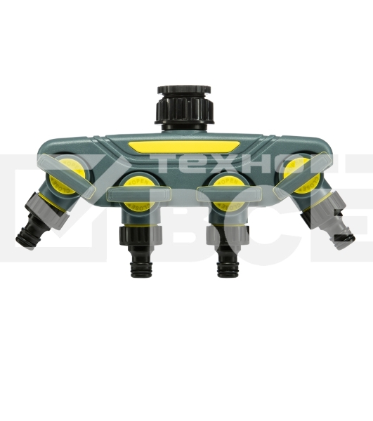 Разветвитель 4-канальный на кран 1/2'-3/4' Профи ЧЕТЫРЕ СЕЗОНА