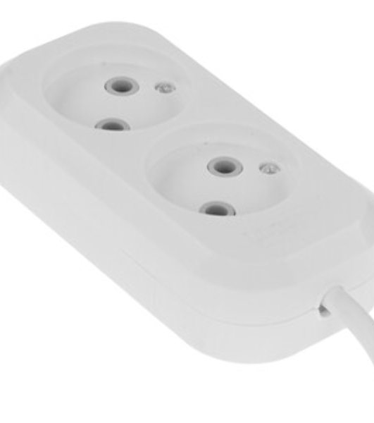 Удлинитель бытовой Smartbuy (SBE-10-2-02-N) 2 гнз х 2,0 м (10А/2.2 кВт, ПВС 2х1.0)