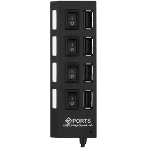 Разветвитель USB2.0 Gembird 4xUSB, блок питания 2А, подсветка и выкл, кабель USB 55 см, черный, фото8