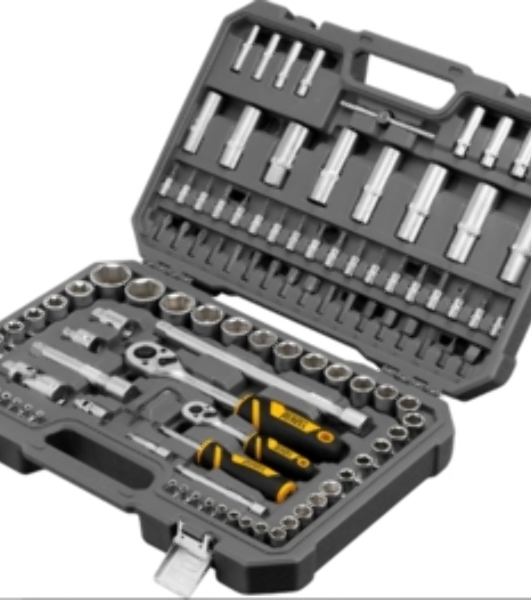 Набор инструментов Denzel 1/2', 1/4', 3/8', CrV, S2, пластиковый кейс, 144 предмета