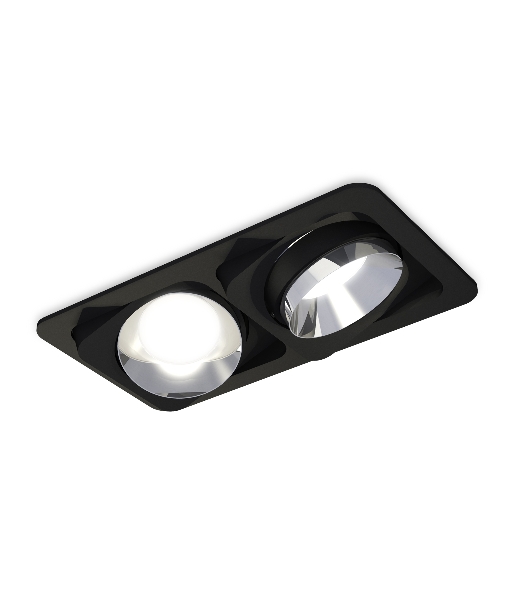 Комплект встраиваемого светильника Ambrella light XC7664022 SBK/PSL черный песок/серебро полированное MR16 GU5.3 (C7664, N7032)