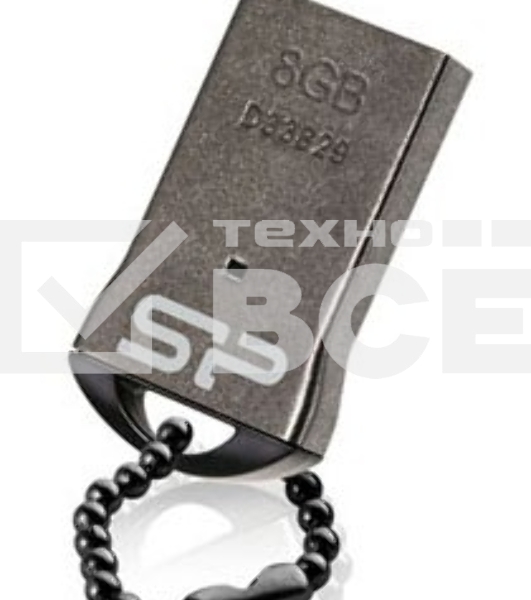 Флешка USB R/W Silicon Power 8Gb Touch T01 SP008Gb,UF2T01V1K USB 2.0 черный/серебристый