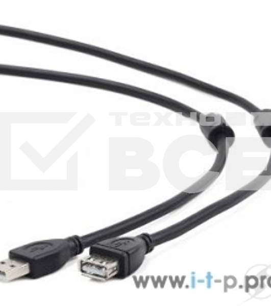 Кабель Cablexpert USB2.0 Pro CCF2-USB2-AMAF-6, AM/AF, 1.8м, экран, 2феррит.кольца, черный, пакет
