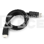 Кабель DisplayPort-HDMI Gembird/Cablexpert 1м, 20M/19M, черный, экран, пакет(CC-DP-HDMI-1M), фото 1