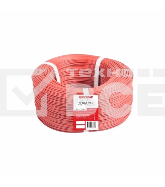Провод ПГВА Rexant 1х1.00 мм², Cu, красный, бухта 200 м