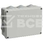 Коробка распаячная ОП 190х140х70 IP55 КМ41244 RAL7035 (10 гермовводов) ИЭК UKO11-190-140-070-K41-55, фото 1